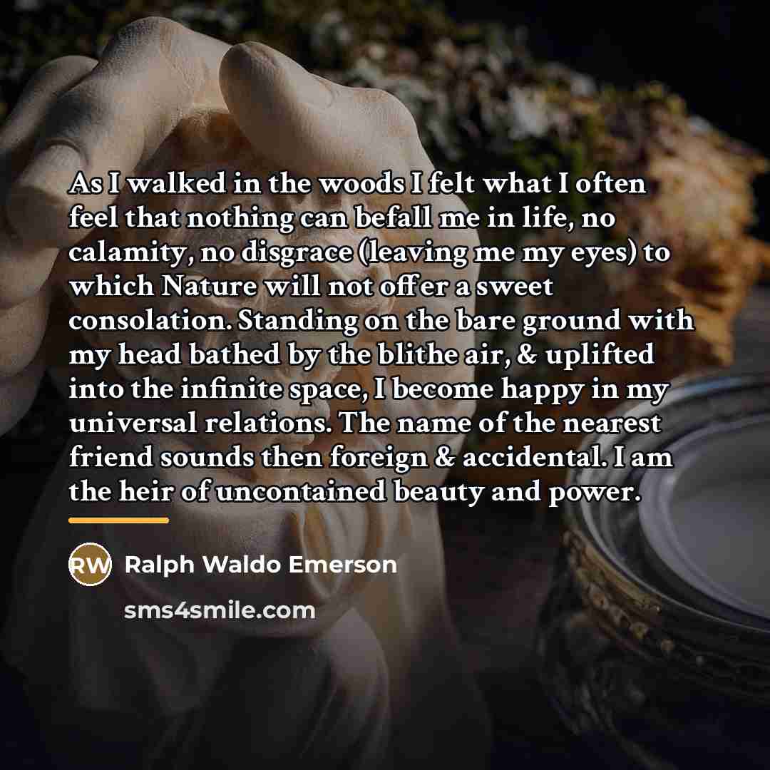 “As I walked in the woods I felt what I…” quote by Ralph Waldo Emerson
