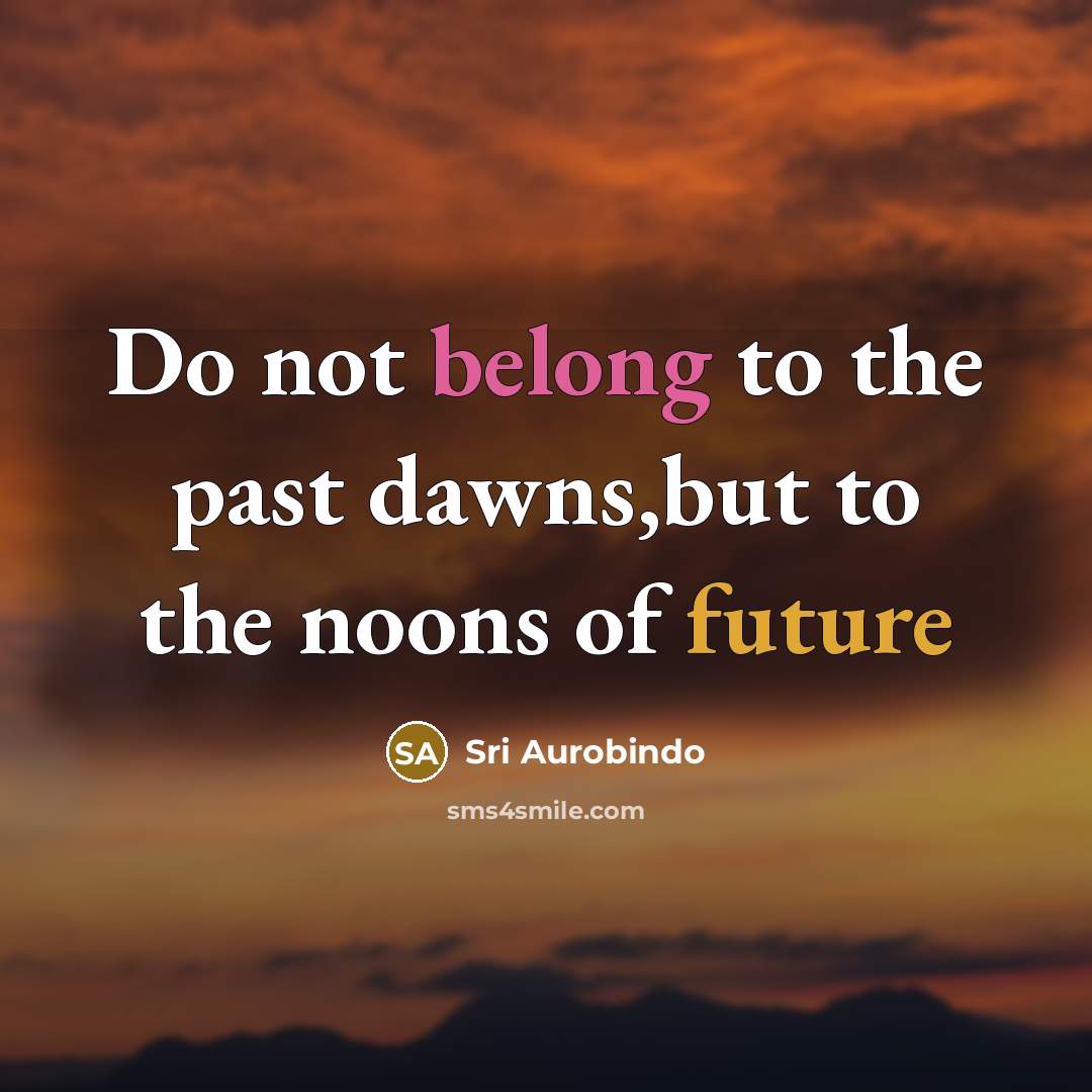 “Do not belong to the past dawns,but to the noons…” quote by Sri Aurobindo