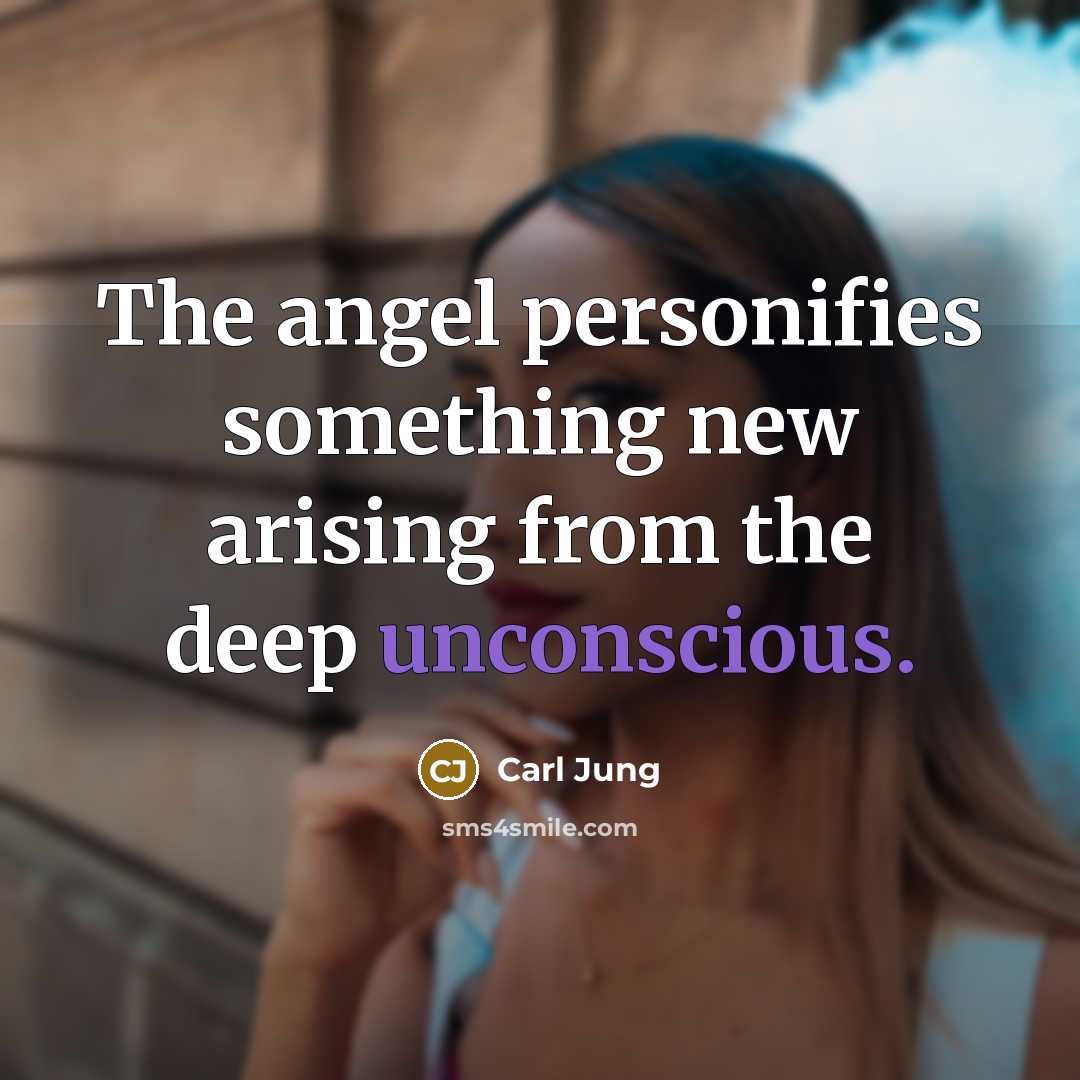 “The angel personifies something new arising from the deep unconscious.…” quote by Carl Jung