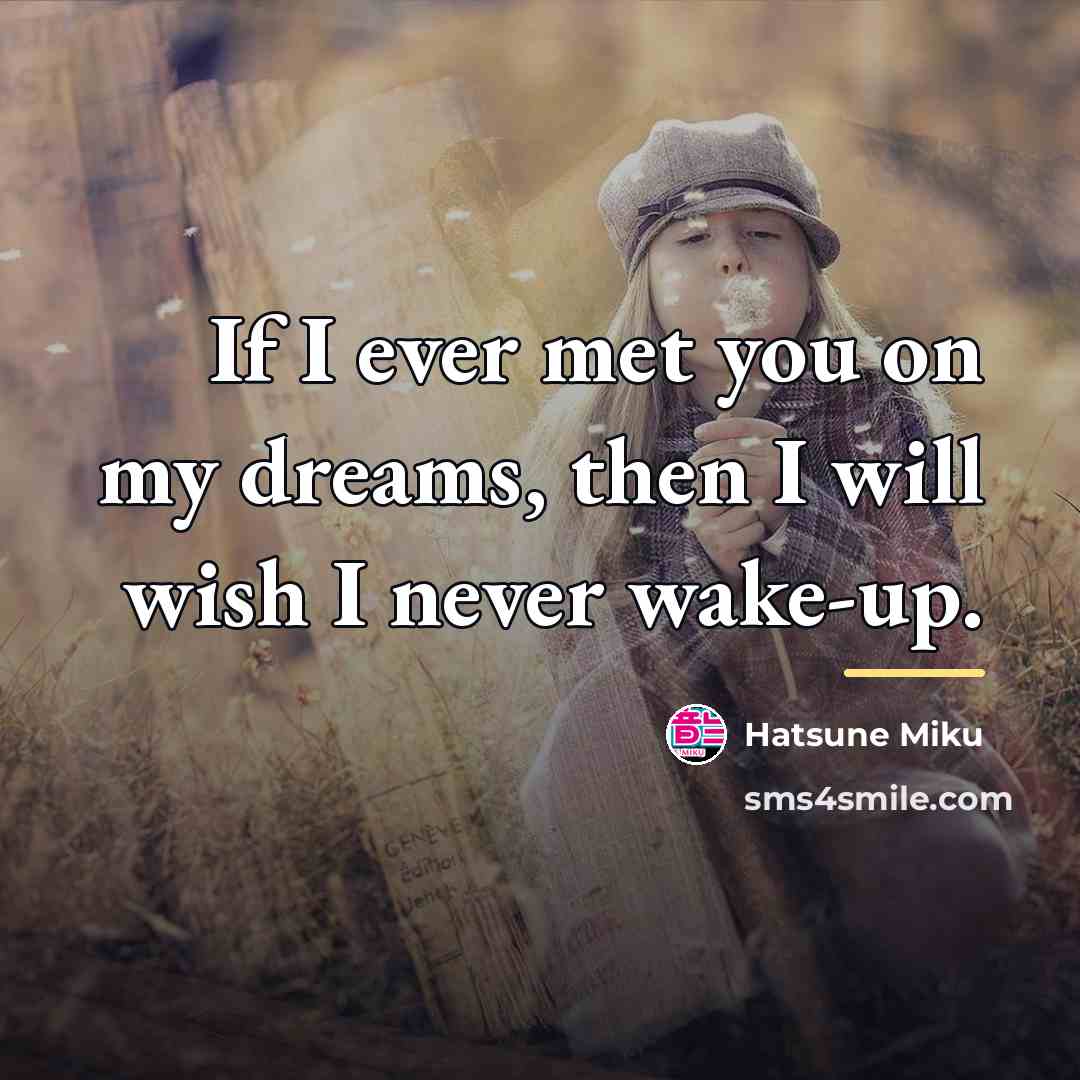 “If I ever met you on my dreams, then I…” quote by Hatsune Miku