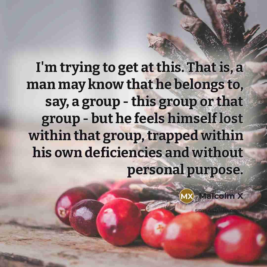 “I'm trying to get at this. That is, a man…” quote by Malcolm X