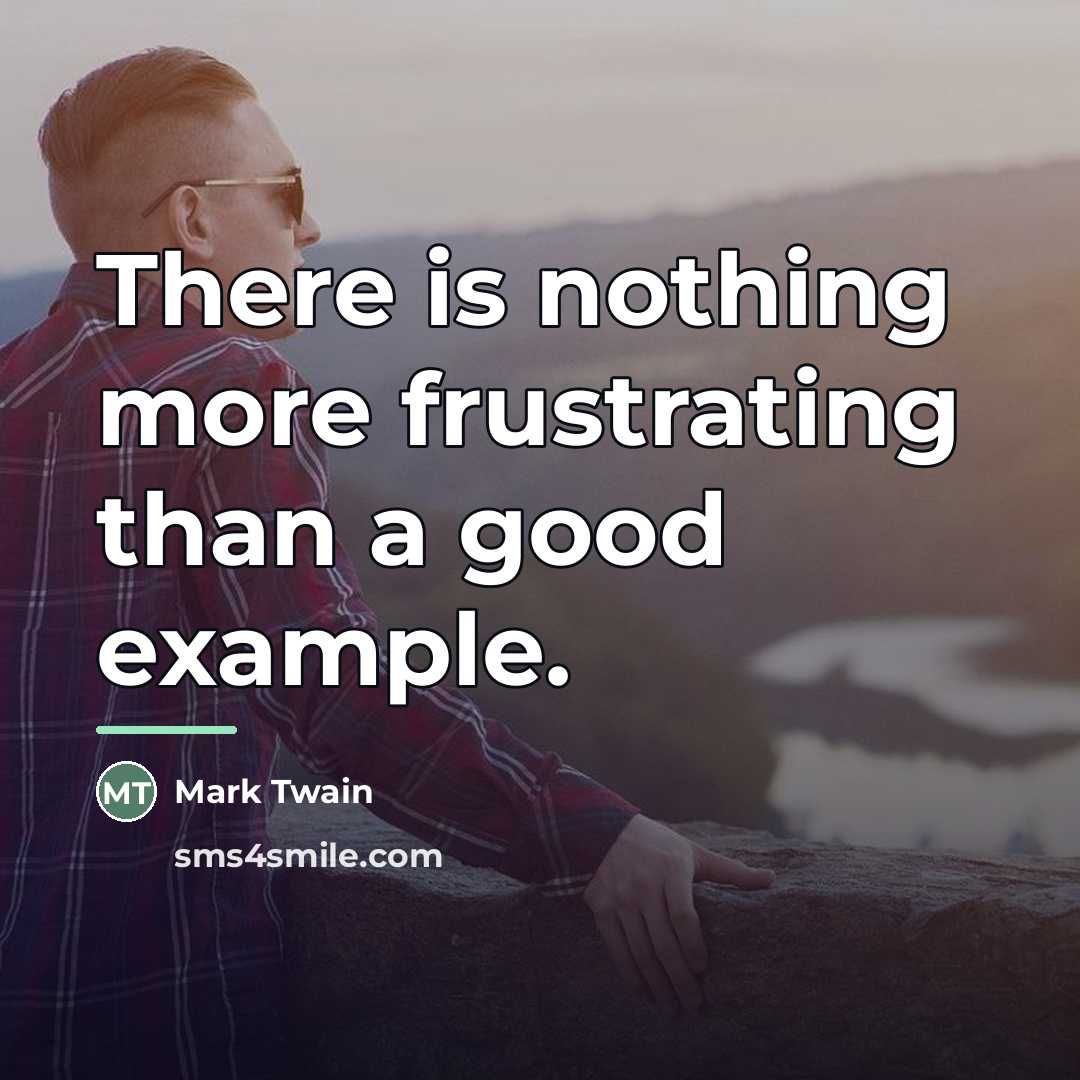 “There is nothing more frustrating than a good example.…” quote by Mark Twain