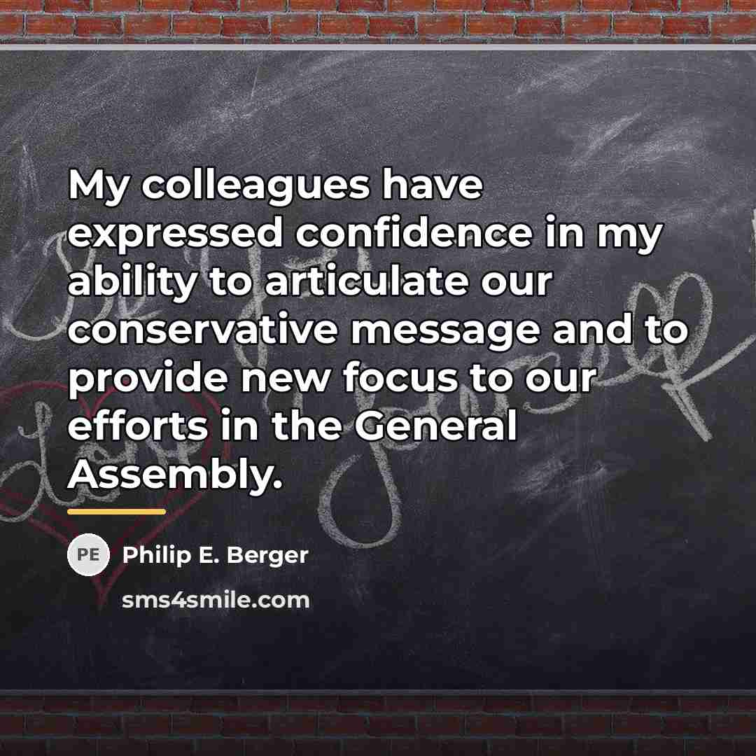 “My colleagues have expressed confidence in my ability to articulate…” quote by Philip E. Berger