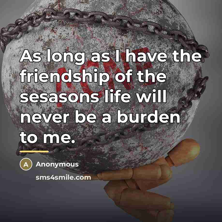 “As long as I have the friendship of the sesasons…” quote by Anonymous