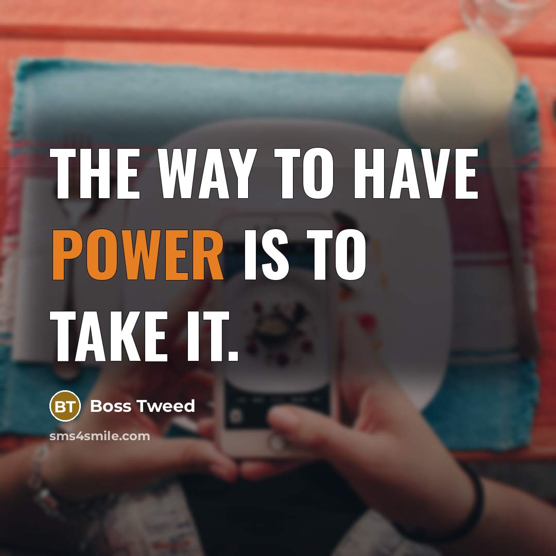 “The way to have power is to take it.…” quote by Boss Tweed