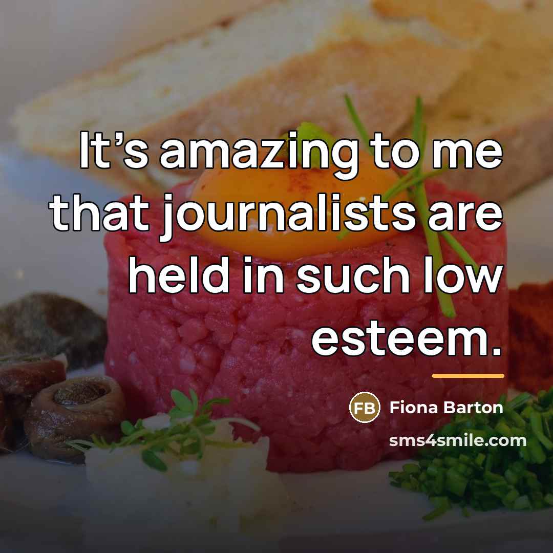 “It's amazing to me that journalists are held in such…” quote by Fiona Barton