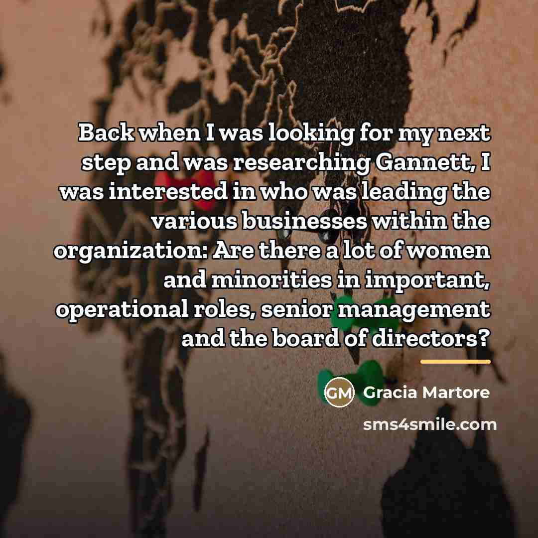 “Back when I was looking for my next step and…” quote by Gracia Martore