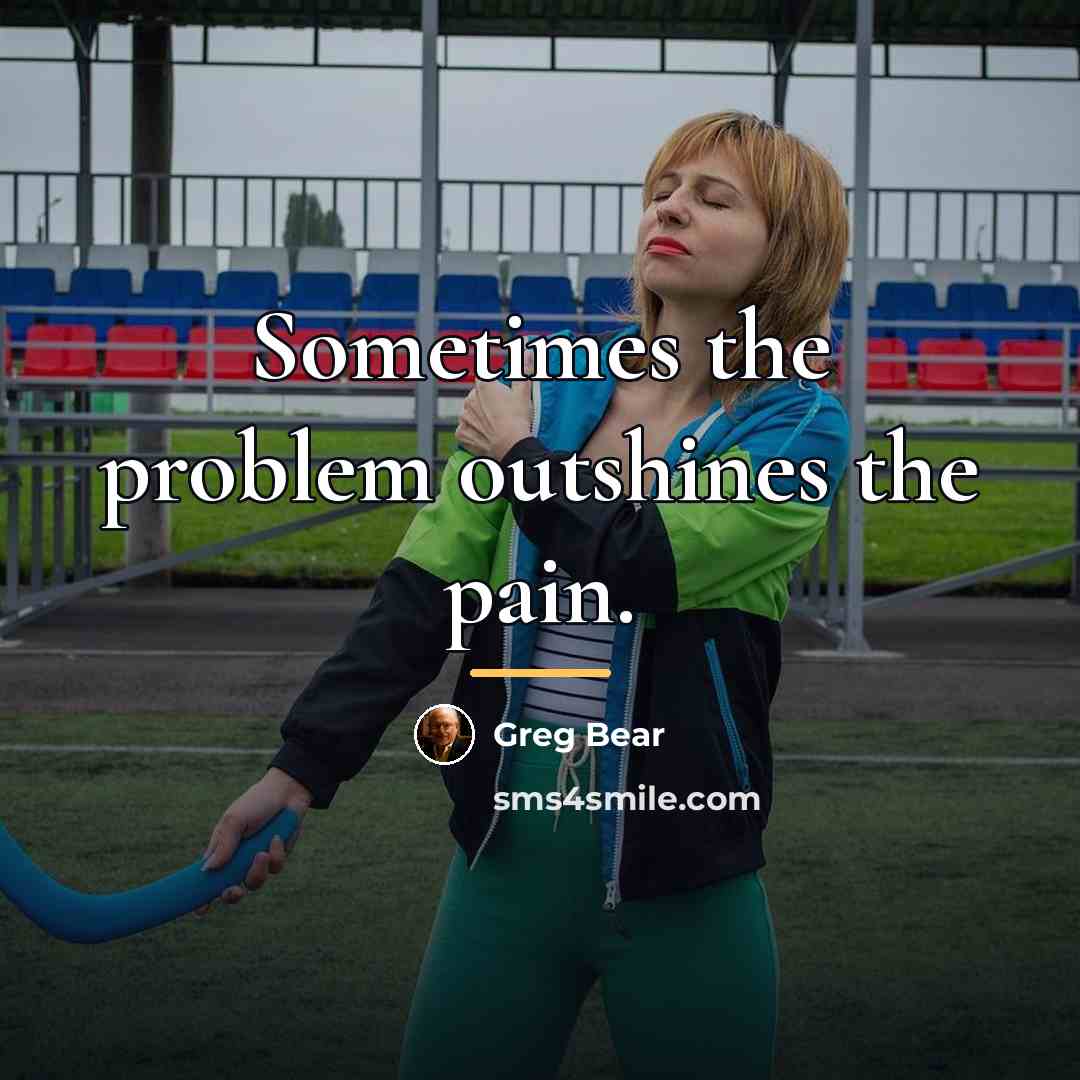 “Sometimes the problem outshines the pain.…” quote by Greg Bear