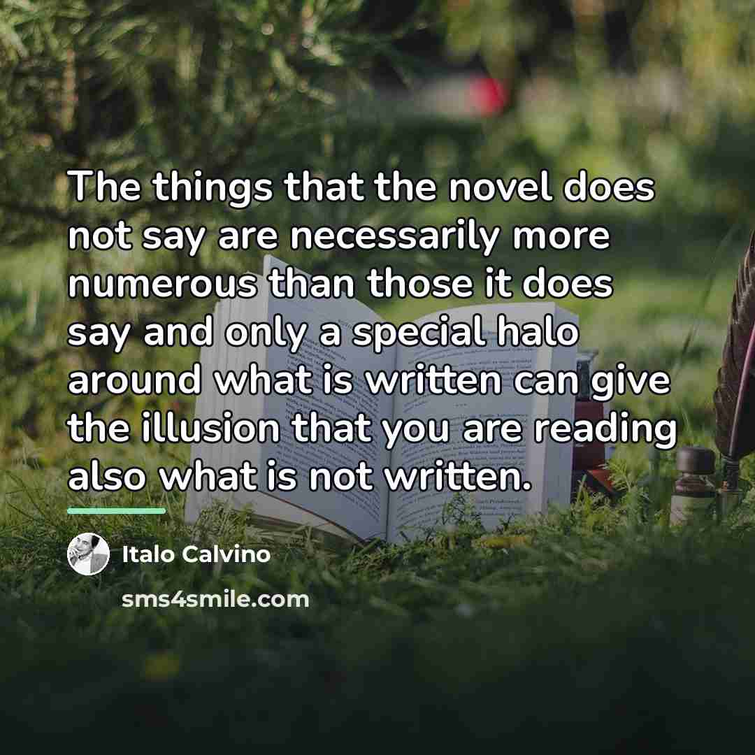 “The things that the novel does not say are necessarily…” quote by Italo Calvino