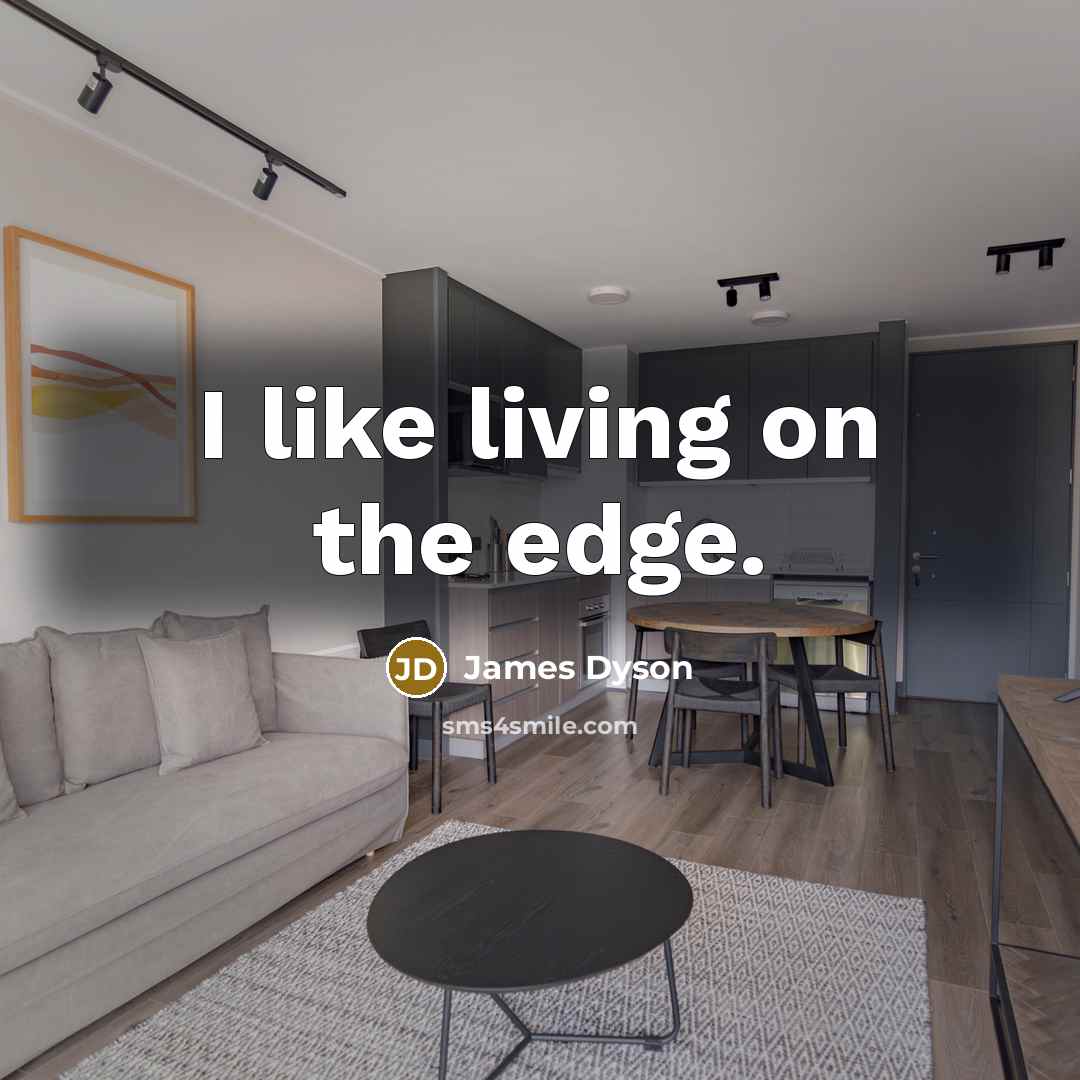“I like living on the edge.…” quote by James Dyson