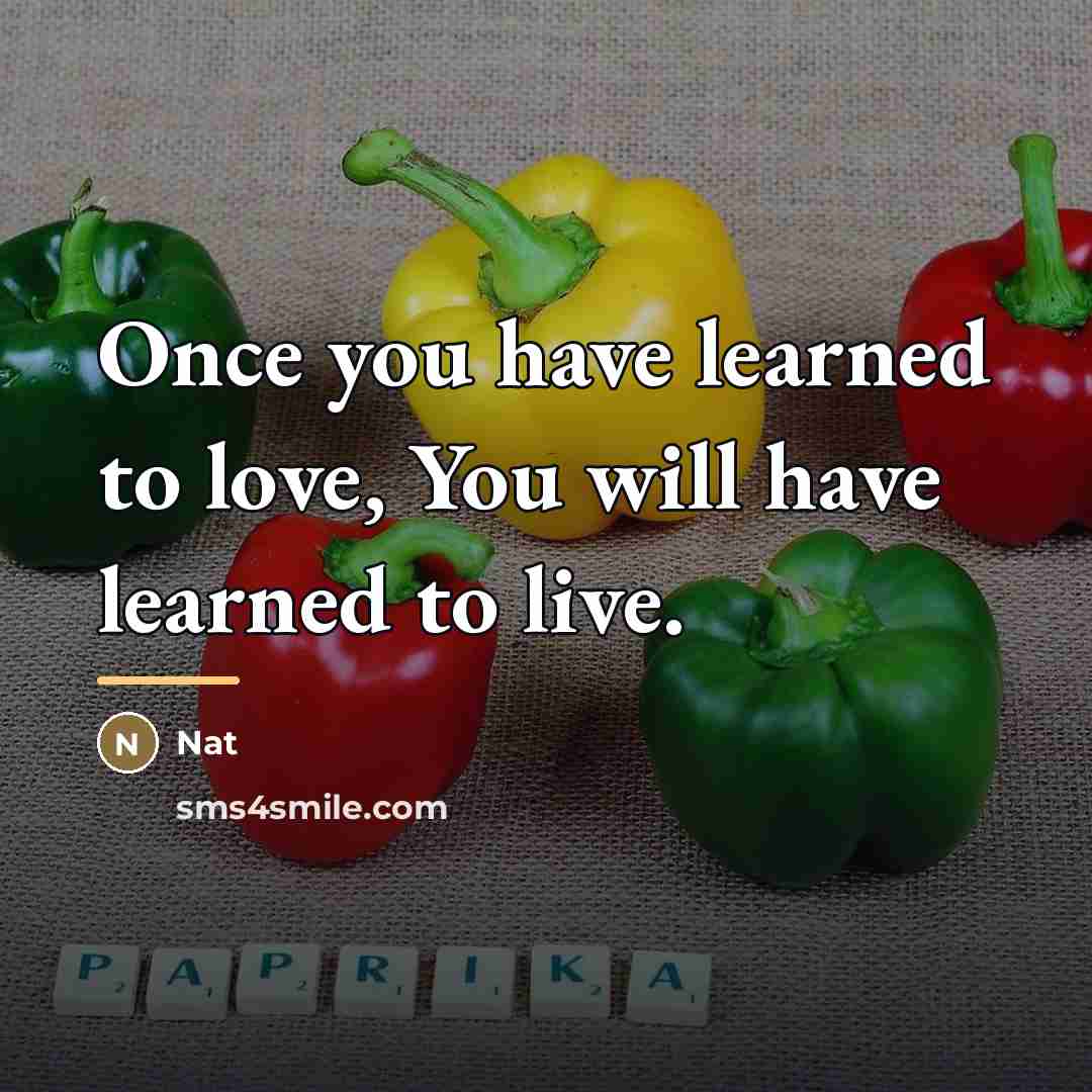 “Once you have learned to love, You will have learned…” quote by Nat
