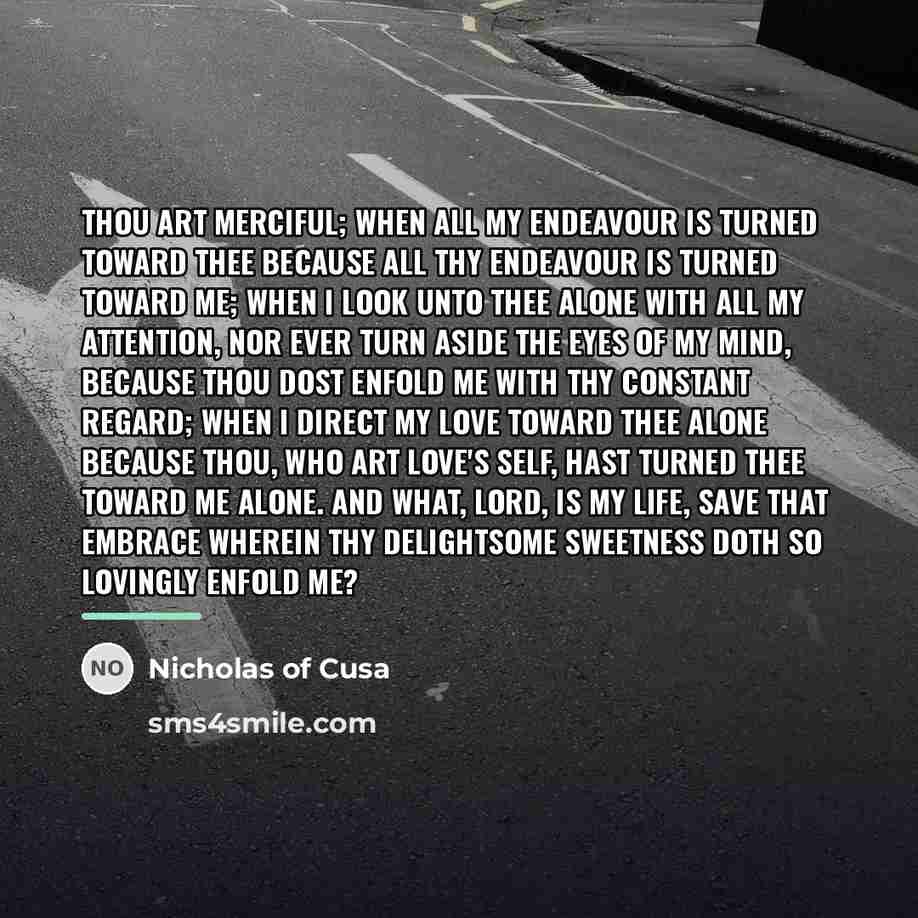 “Thou art merciful; when all my endeavour is turned toward…” quote by Nicholas of Cusa
