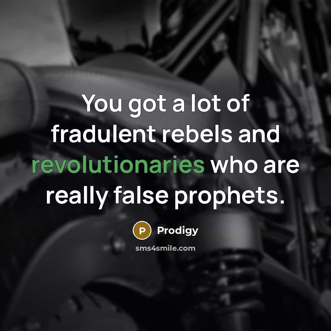 “You got a lot of fradulent rebels and revolutionaries who…” quote by Prodigy