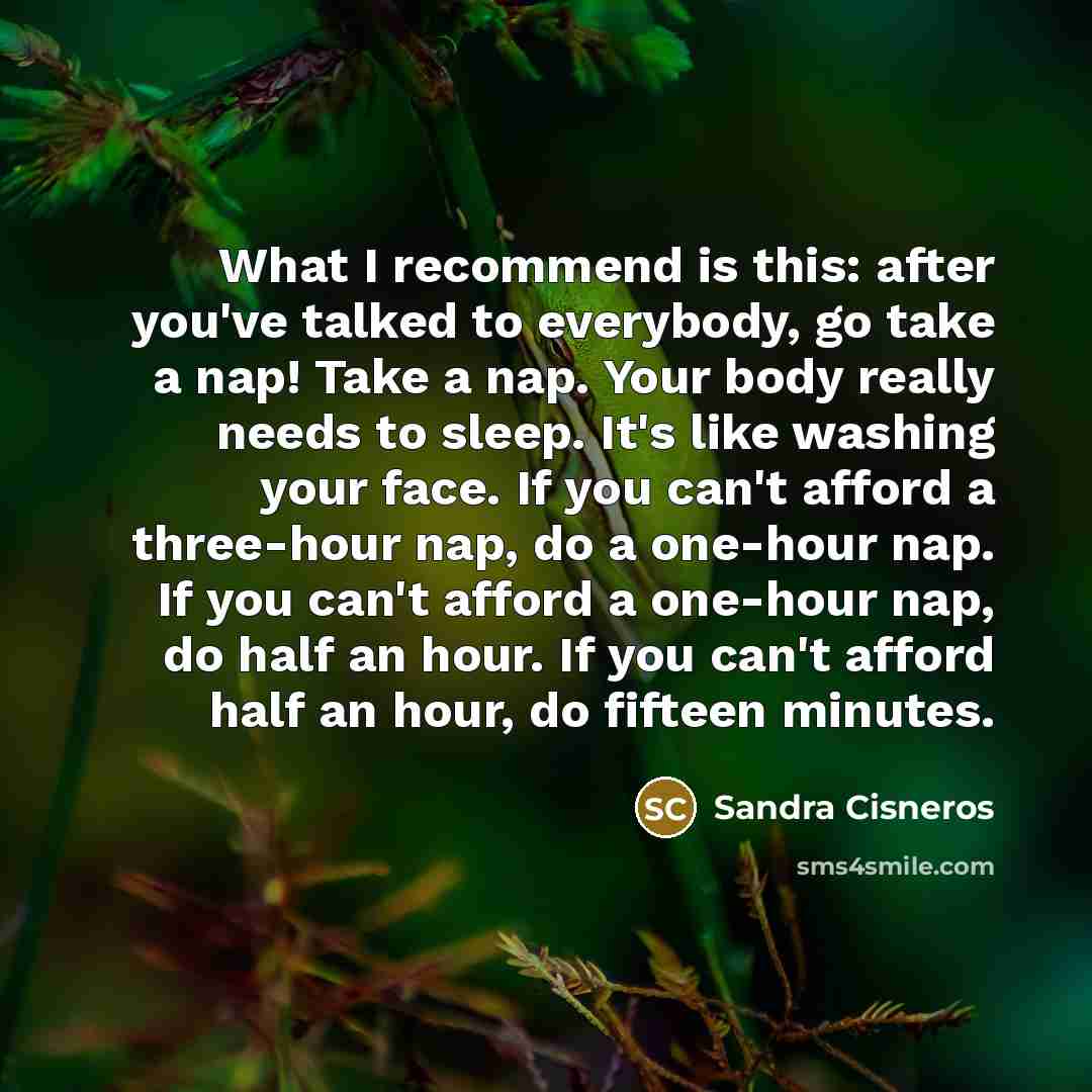 “What I recommend is this: after you've talked to everybody,…” quote by Sandra Cisneros