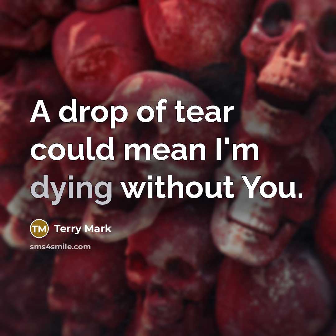 “A drop of tear could mean I'm dying without You.…” quote by Terry Mark