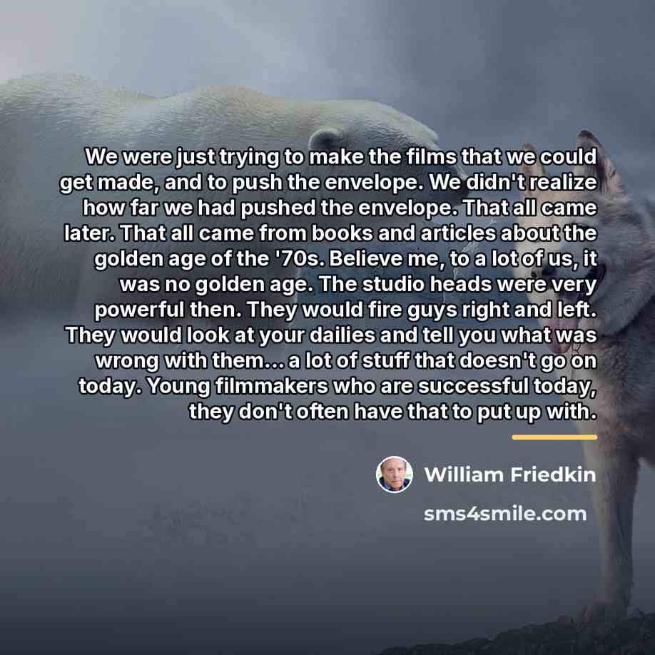 “We were just trying to make the films that we…” quote by William Friedkin