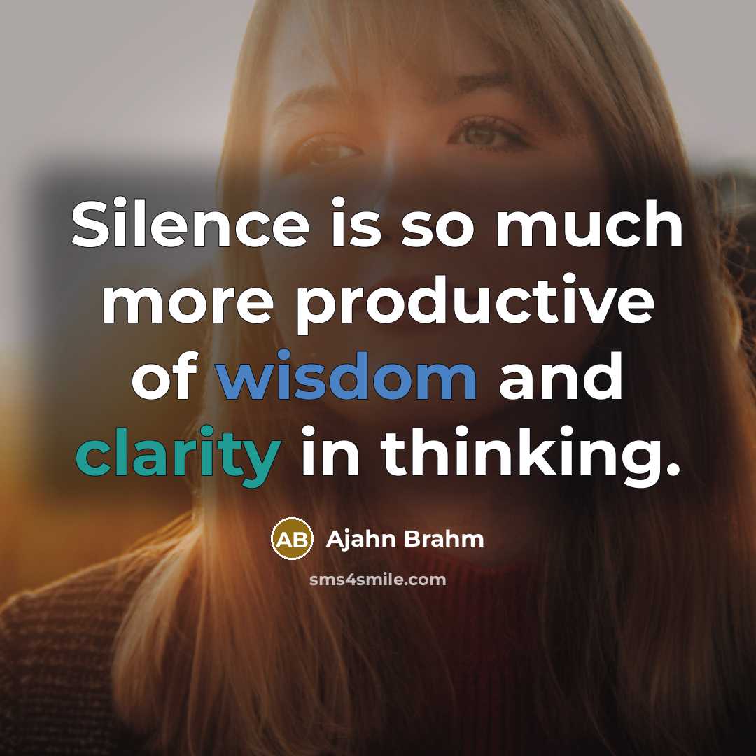 “Silence is so much more productive of wisdom and clarity…” quote by Ajahn Brahm