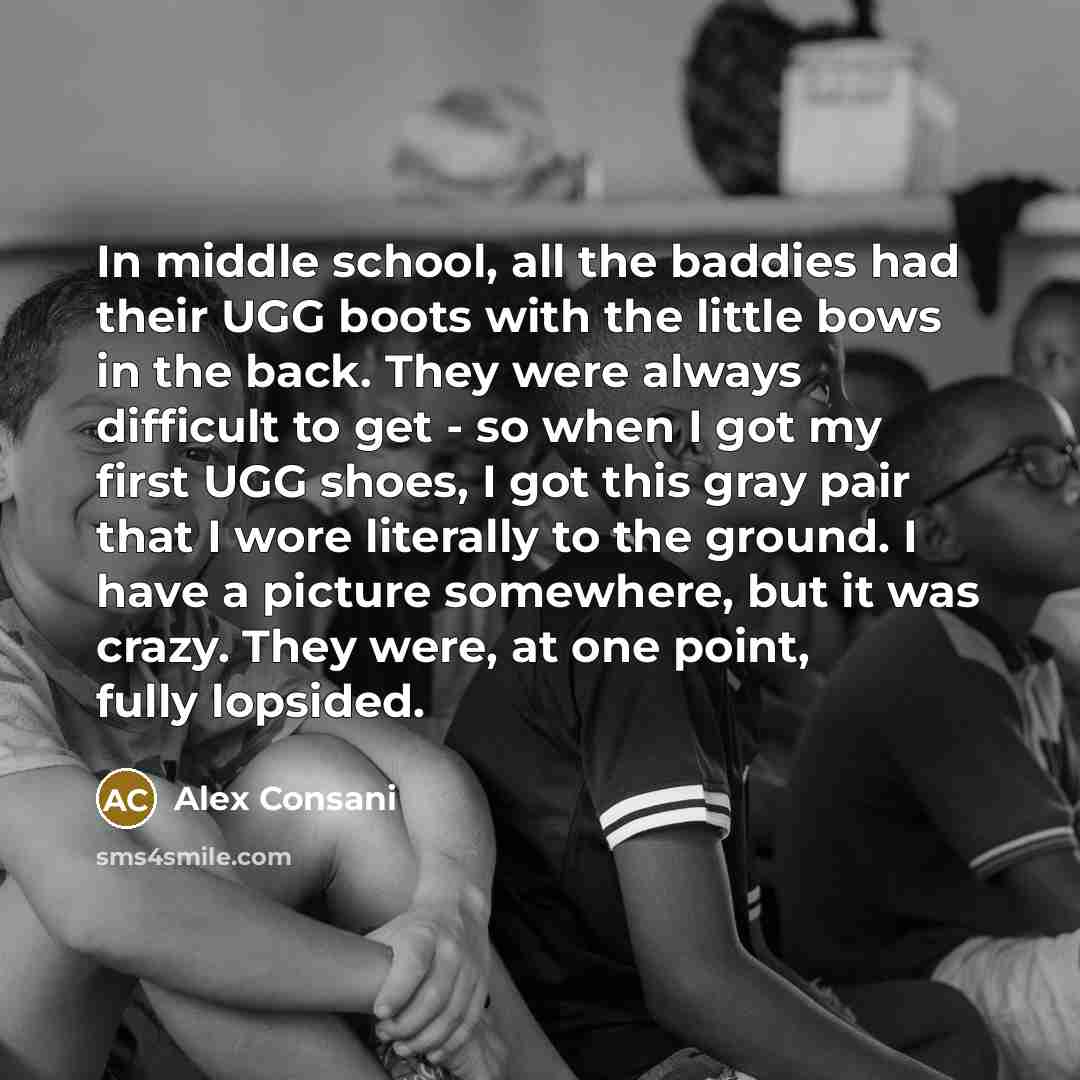 “In middle school, all the baddies had their UGG boots…” quote by Alex Consani