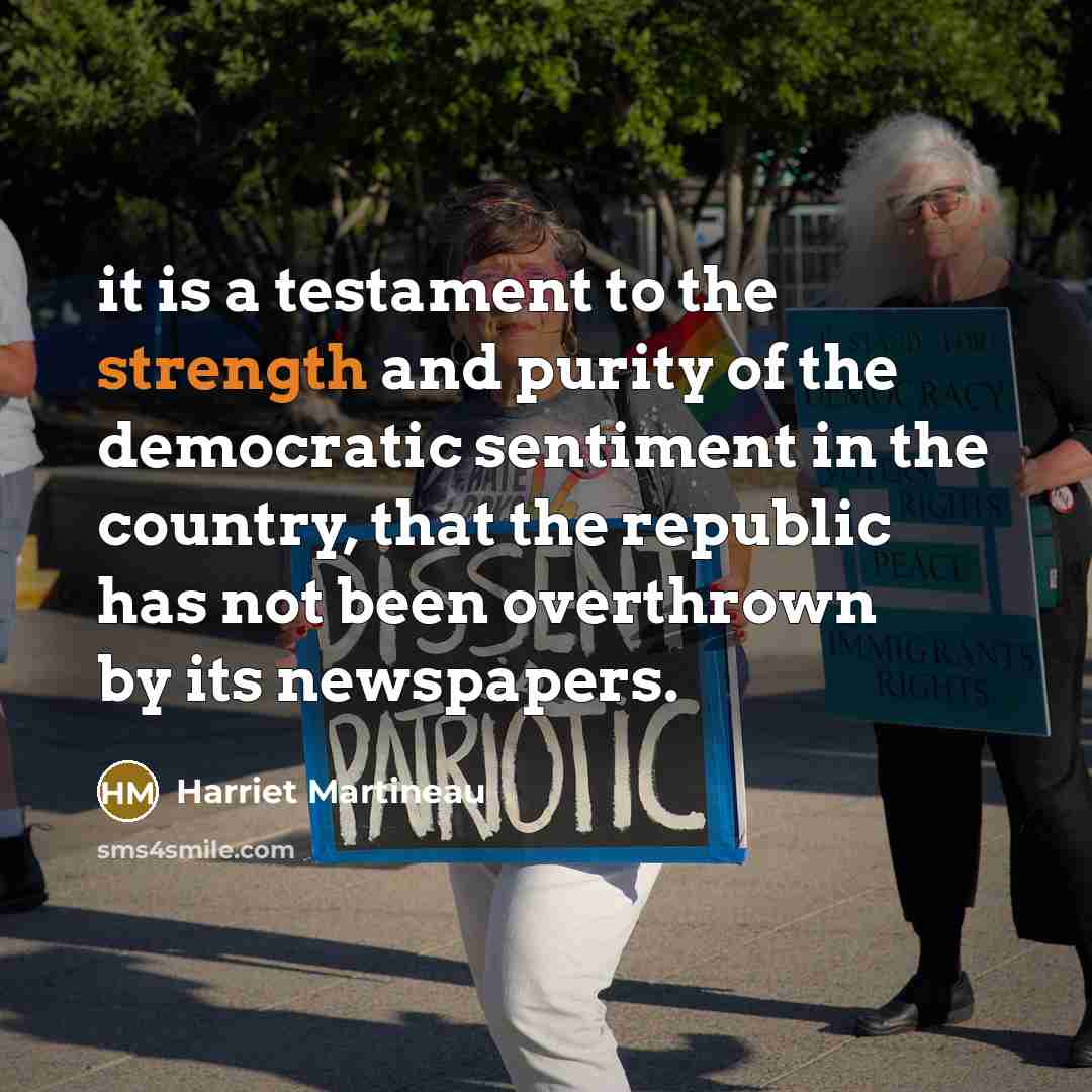 “it is a testament to the strength and purity of…” quote by Harriet Martineau