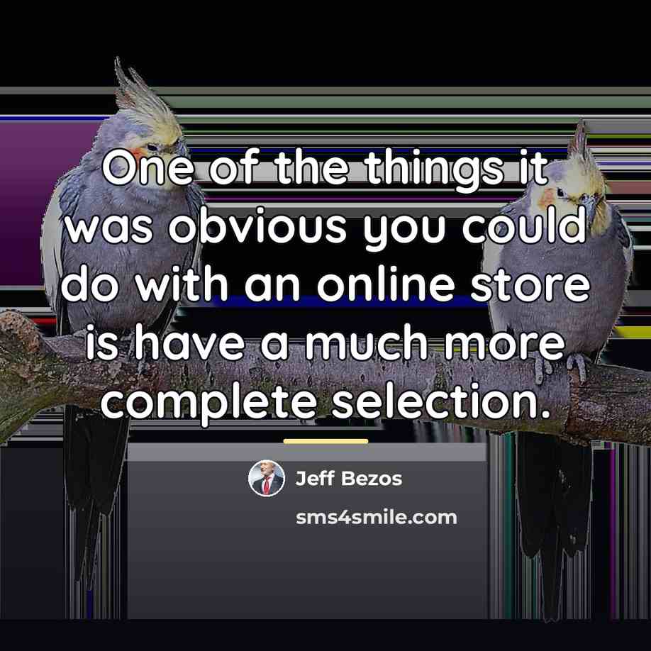 “One of the things it was obvious you could do…” quote by Jeff Bezos