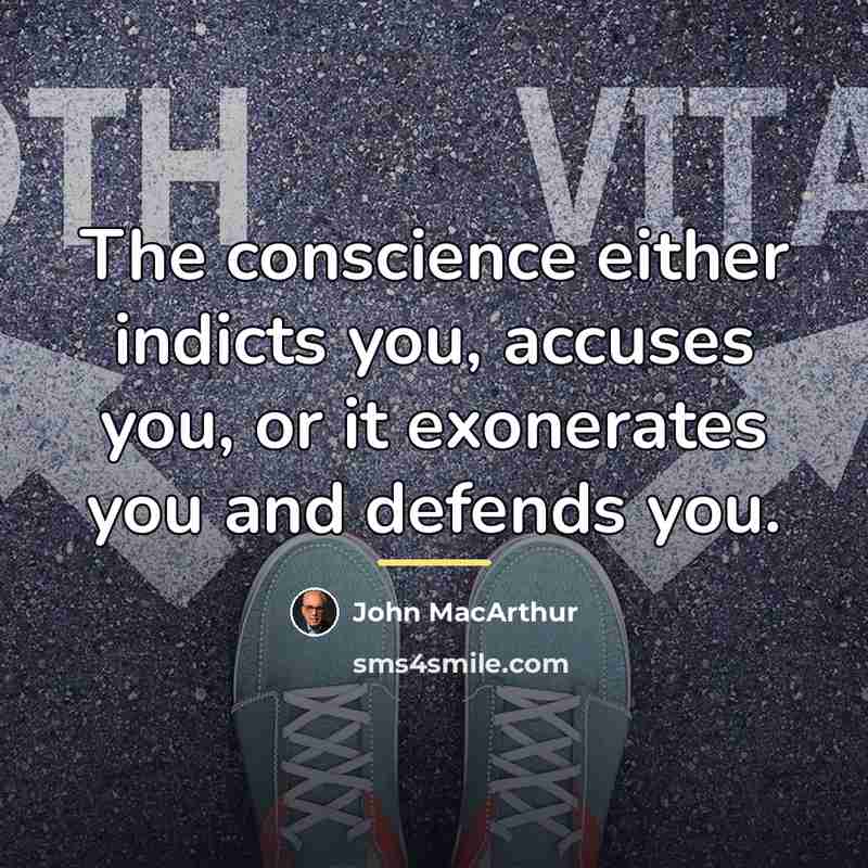 “The conscience either indicts you, accuses you, or it exonerates…” quote by John Macarthur