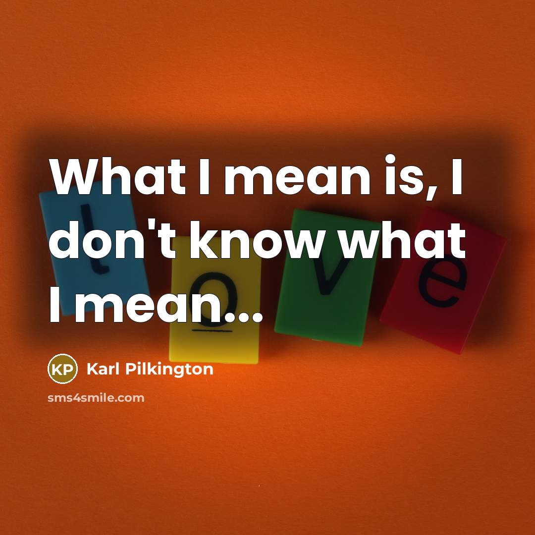 “What I mean is, I don't know what I mean...…” quote by Karl Pilkington