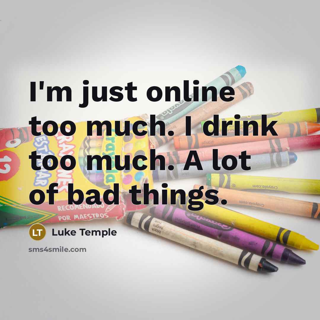 “I'm just online too much. I drink too much. A…” quote by Luke Temple