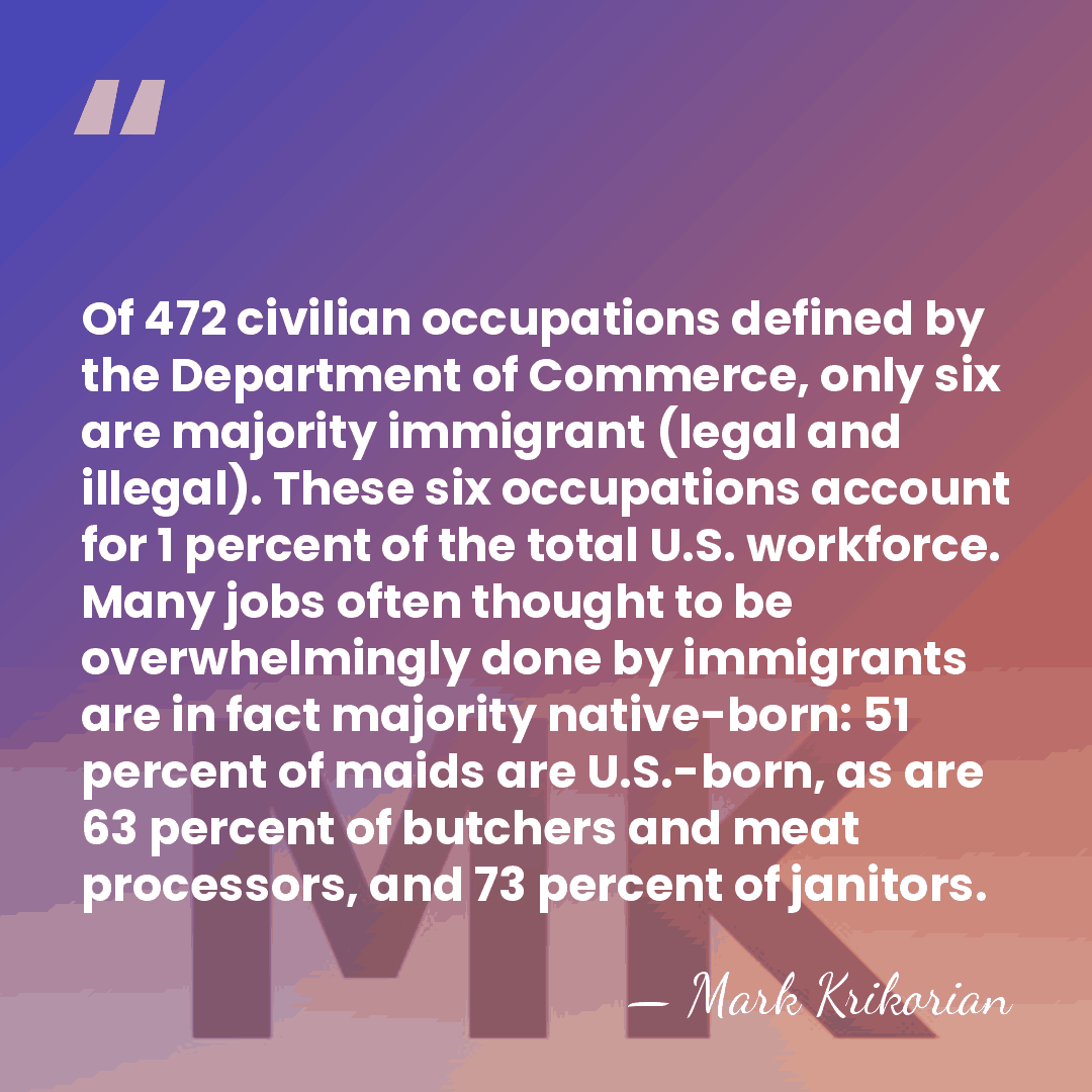 Of 472 civilian occupations defined by the Department of Commerce, only six&hellip; - Mark Krikorian