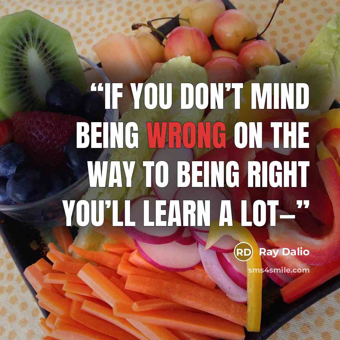 “If you don’t mind being wrong on the way to being right you’ll learn a lot—” quote by Ray Dalio