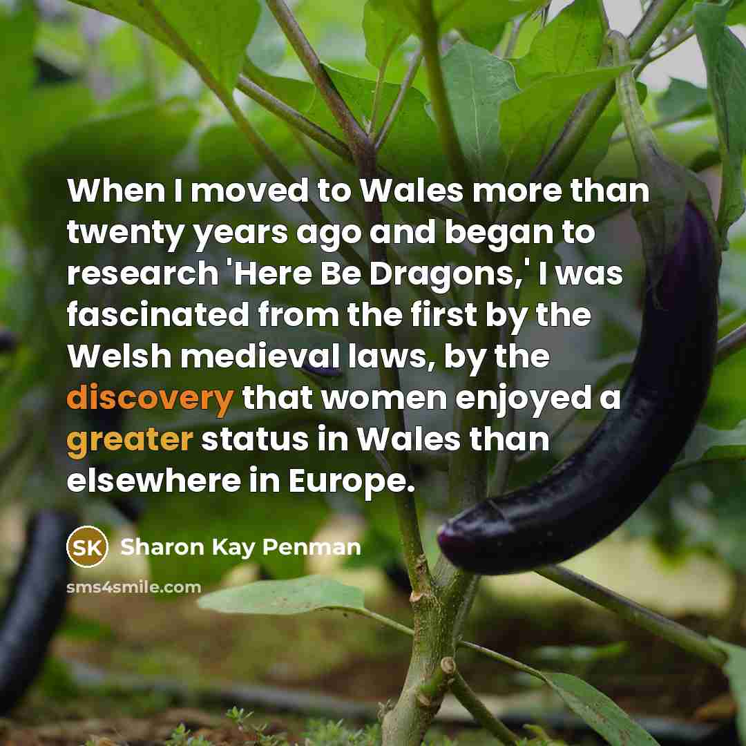 “When I moved to Wales more than twenty years ago…” quote by Sharon Kay Penman
