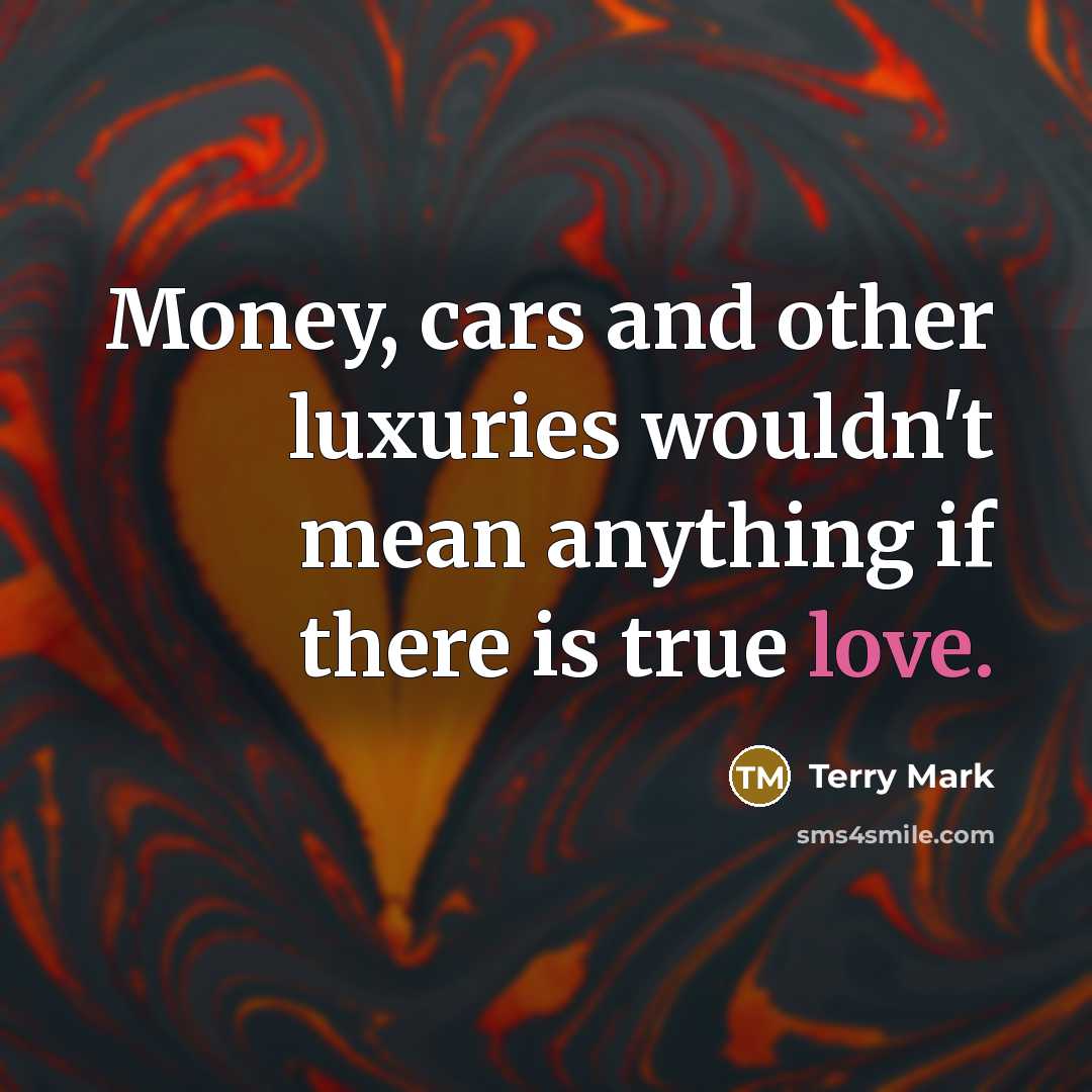 “Money, cars and other luxuries wouldn't mean anything if there…” quote by Terry Mark