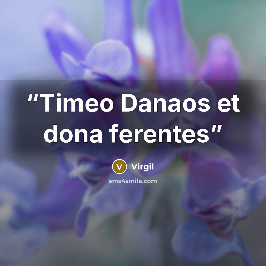 “Timeo Danaos et dona ferentes” quote by Virgil