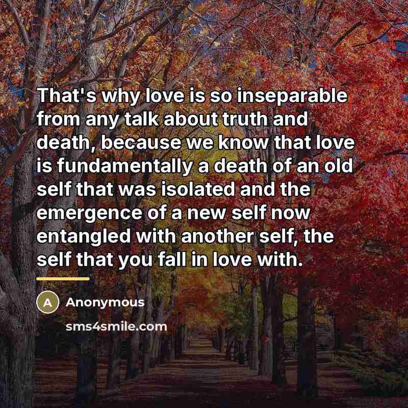 “That's why love is so inseparable from any talk about…” quote by Anonymous