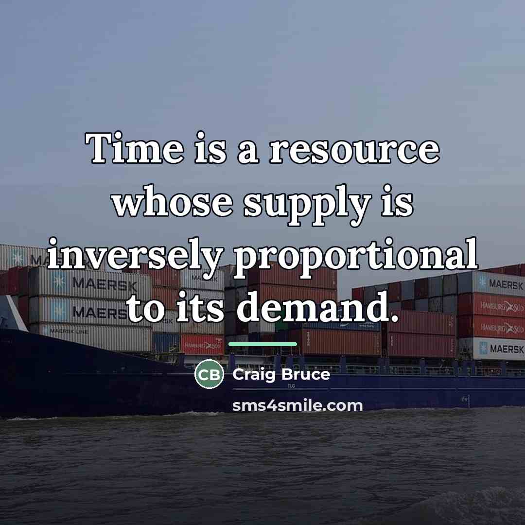 “Time is a resource whose supply is inversely proportional to…” quote by Craig Bruce