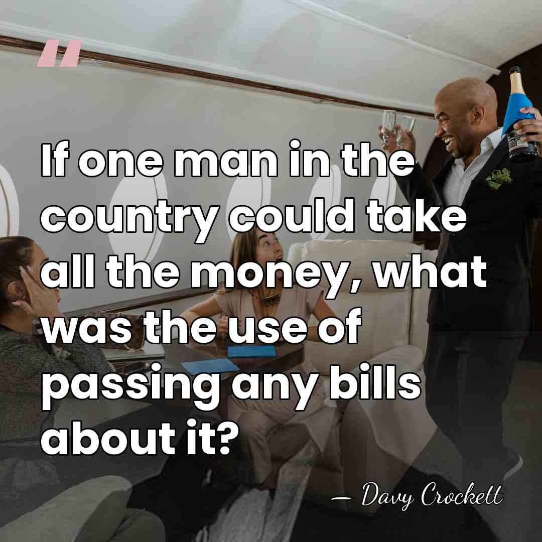If one man in the country could take all the money, what&hellip; - Davy Crockett