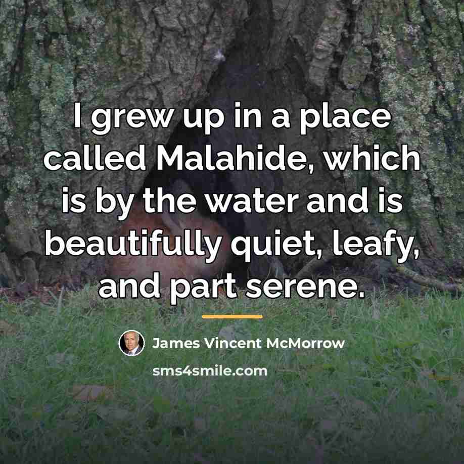 “I grew up in a place called Malahide, which is…” quote by James Vincent McMorrow