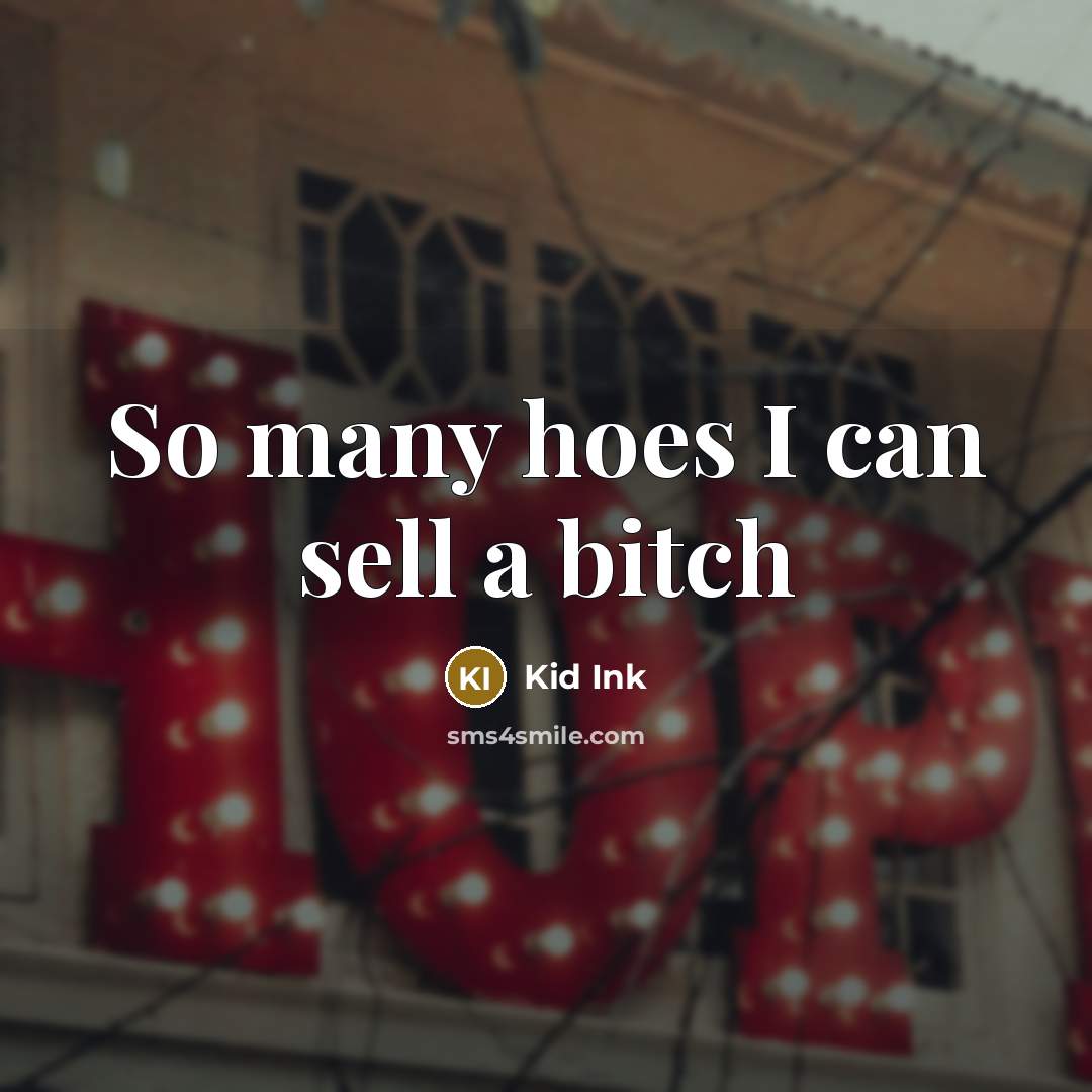 “So many hoes I can sell a bitch…” quote by Kid Ink