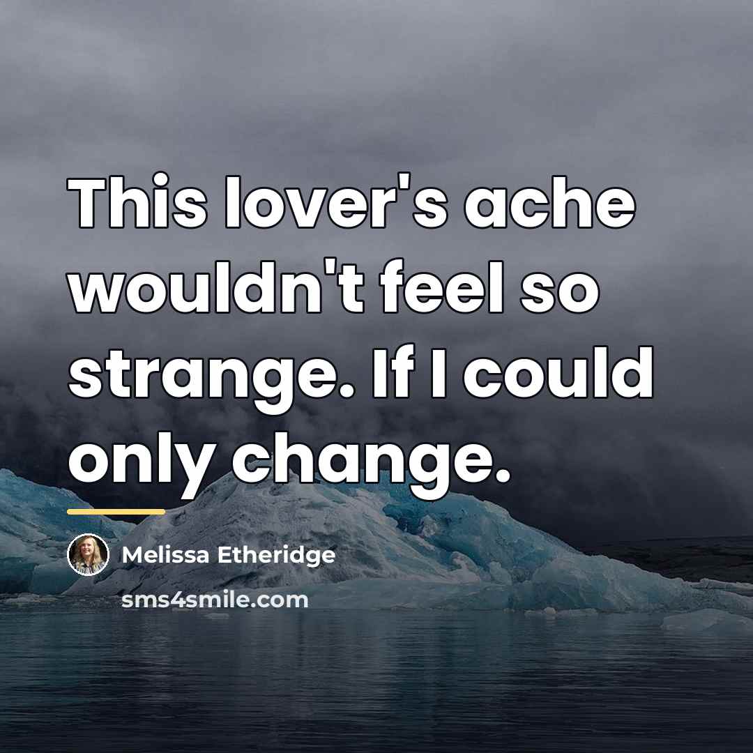 “This lover's ache wouldn't feel so strange. If I could…” quote by Melissa Etheridge