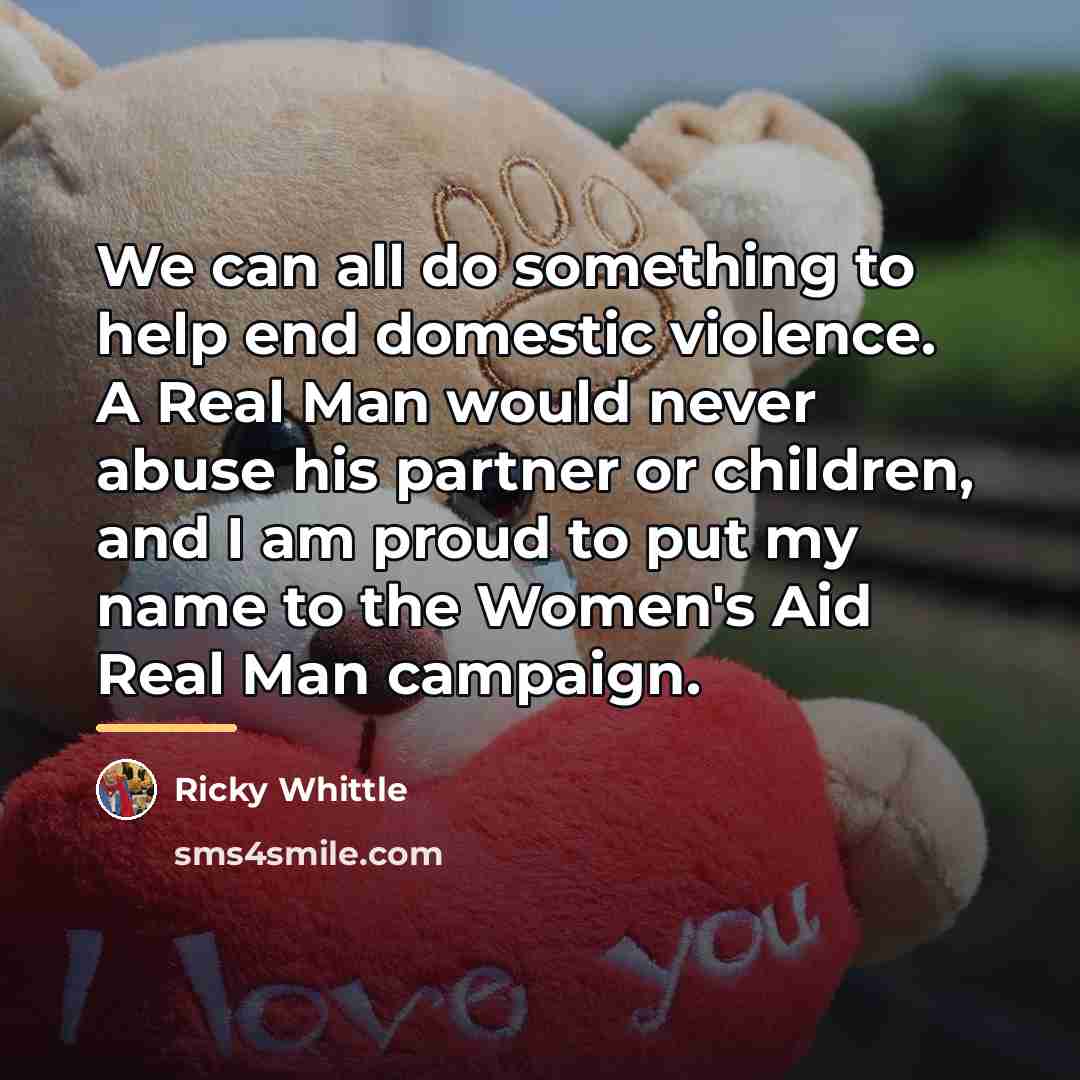 “We can all do something to help end domestic violence.…” quote by Ricky Whittle
