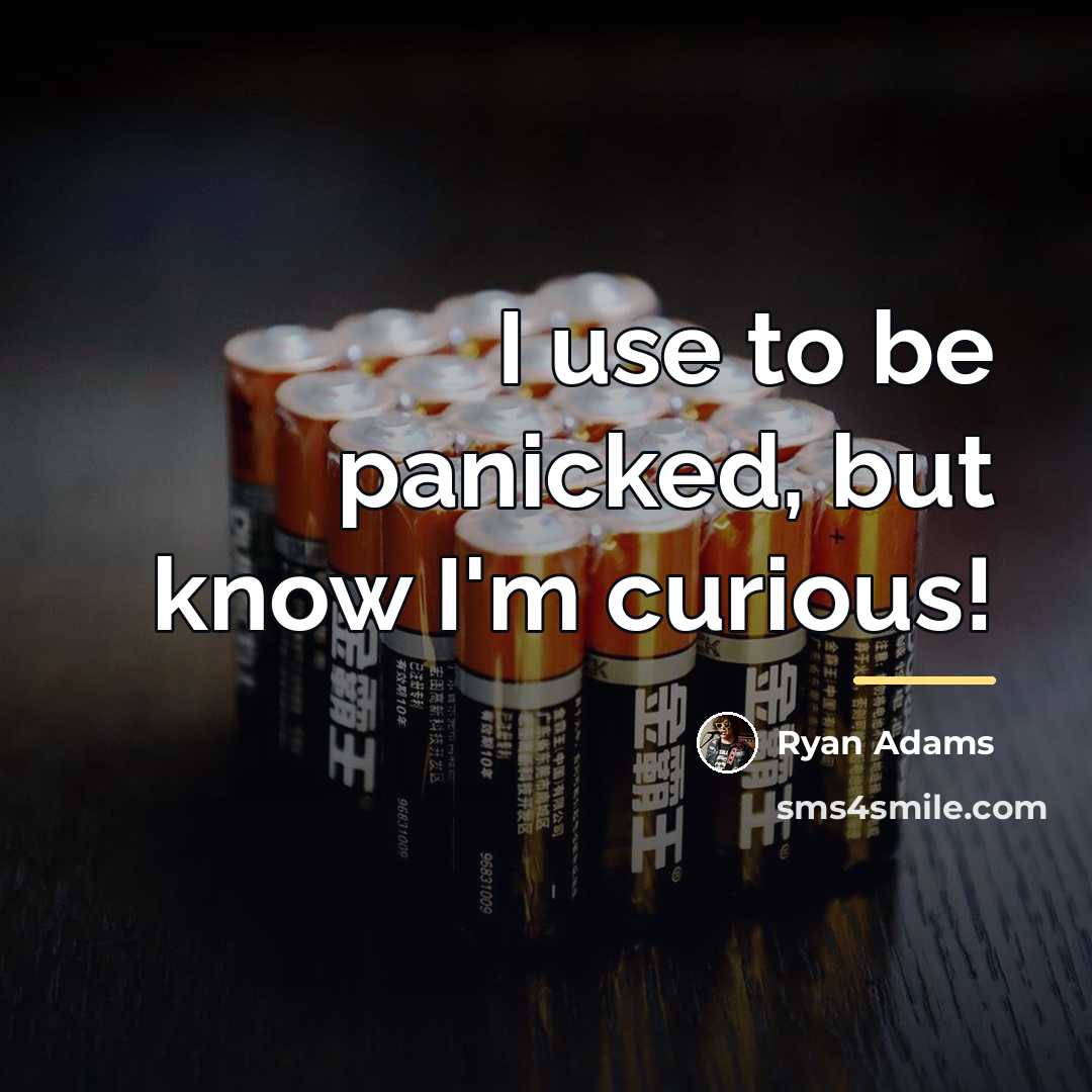 “I use to be panicked, but know I'm curious!…” quote by Ryan Adams