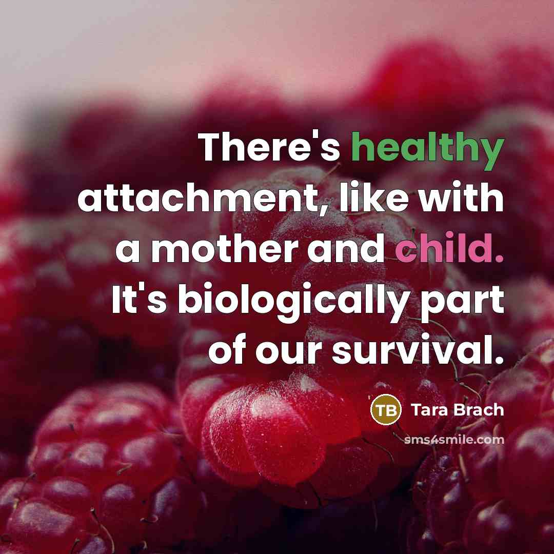 “There's healthy attachment, like with a mother and child. It's…” quote by Tara Brach