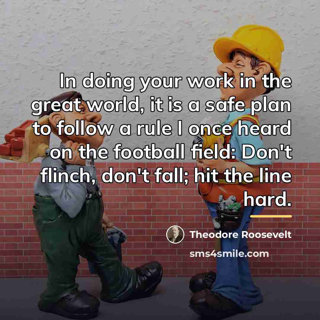 “In doing your work in the great world, it is…” quote by Theodore Roosevelt