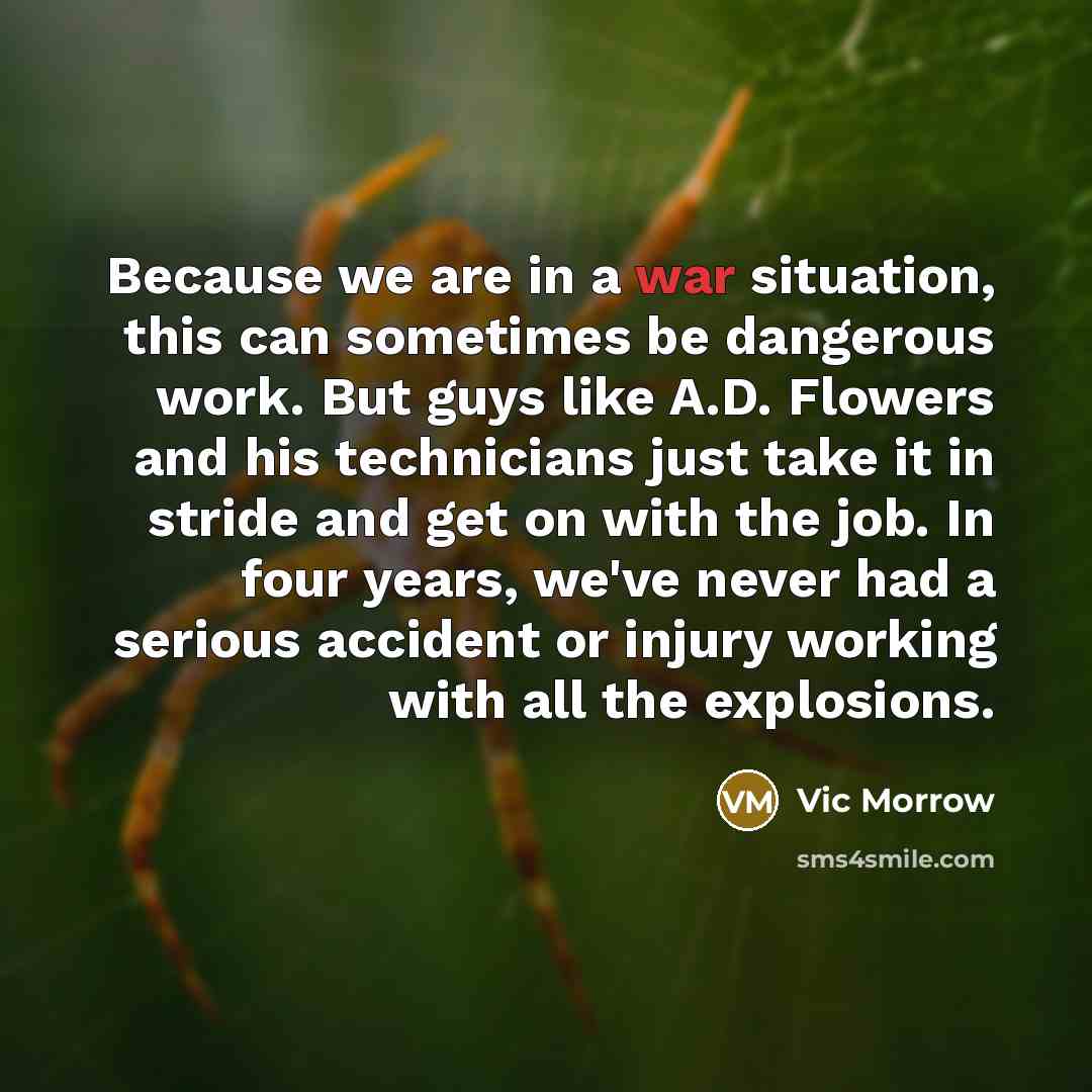 “Because we are in a war situation, this can sometimes…” quote by Vic Morrow
