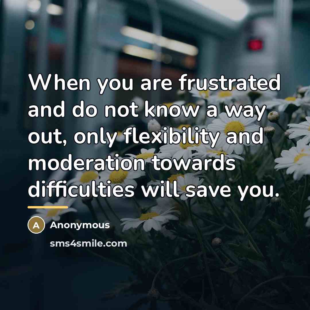 “When you are frustrated and do not know a way…” quote by Anonymous