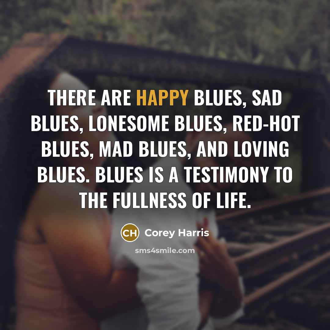 “There are happy blues, sad blues, lonesome blues, red-hot blues,…” quote by Corey Harris
