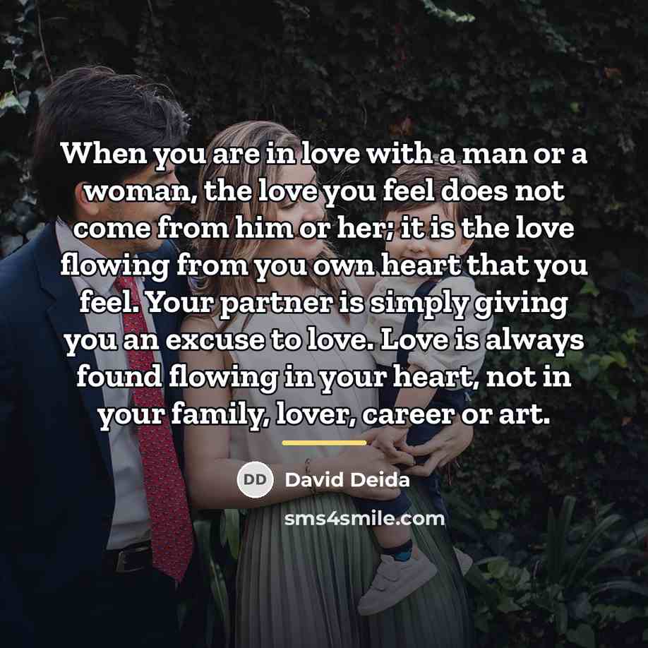 “When you are in love with a man or a…” quote by David Deida