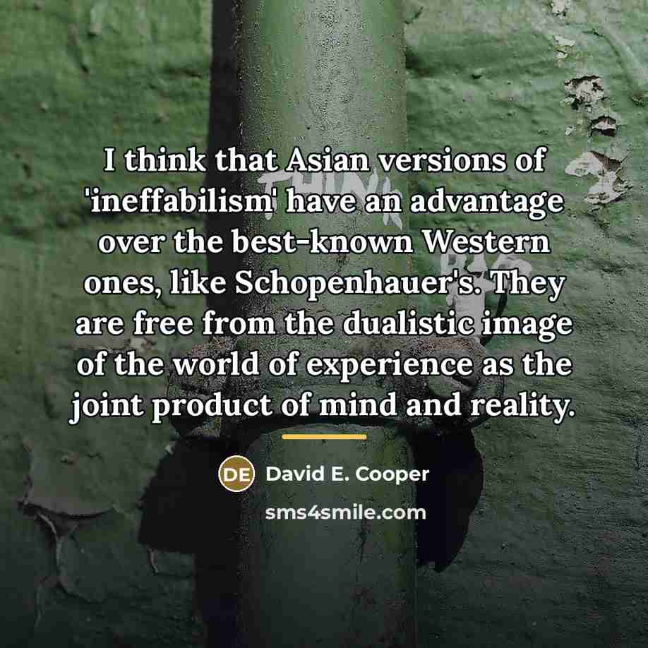 “I think that Asian versions of 'ineffabilism' have an advantage…” quote by David E. Cooper