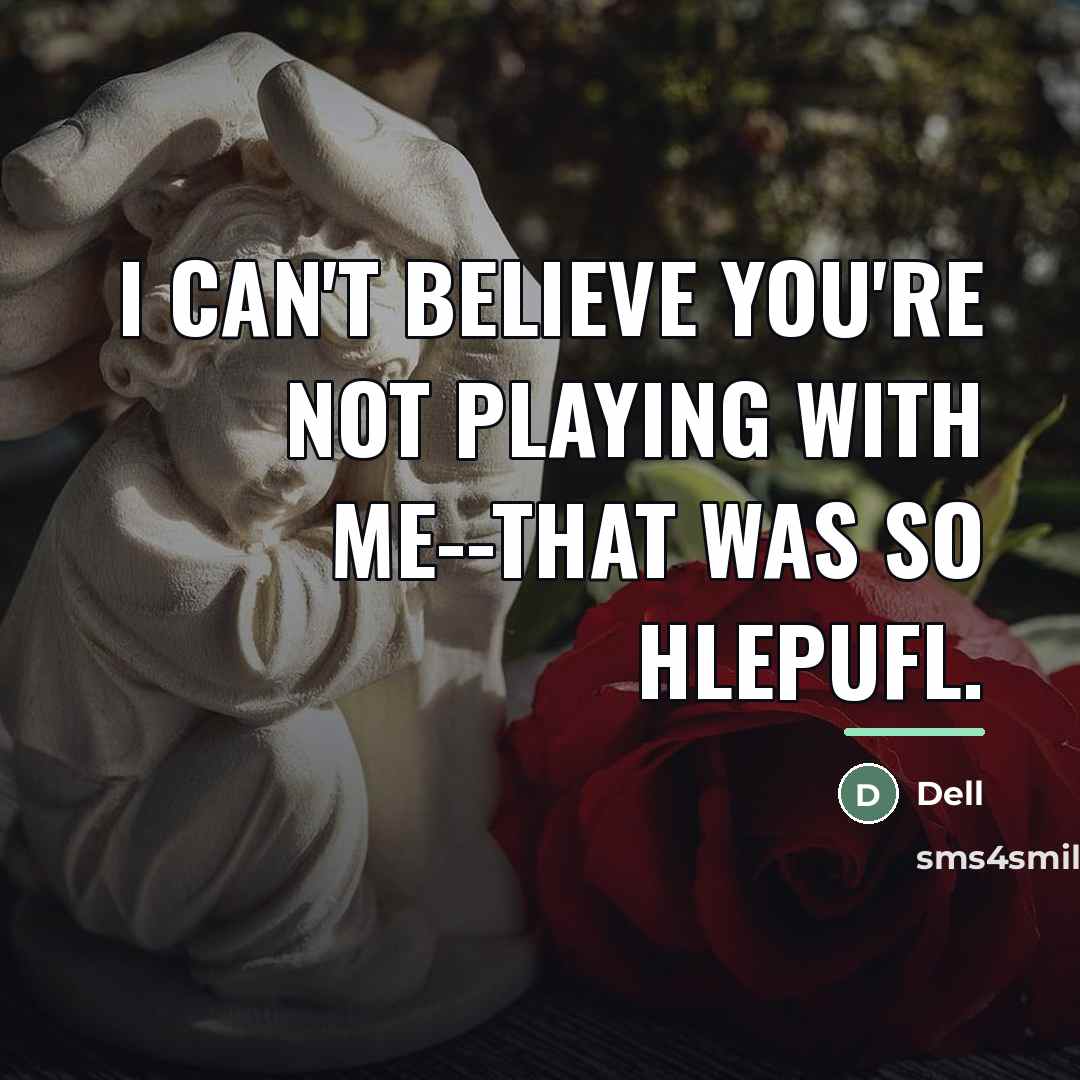 “I can't believe you're not playing with me--that was so…” quote by Dell