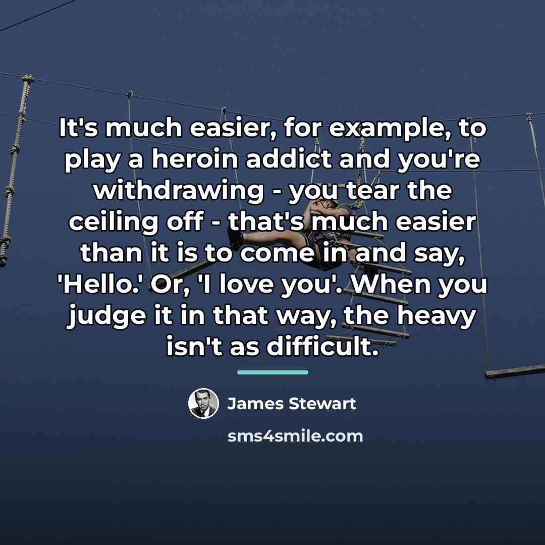 “It's much easier, for example, to play a heroin addict…” quote by James Stewart