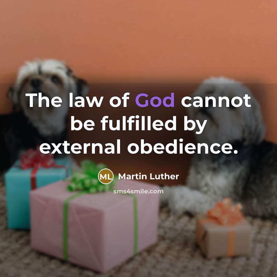 “The law of God cannot be fulfilled by external obedience.…” quote by Martin Luther